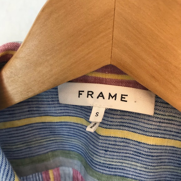 FRAME Multi Colored Striped Linen Shirt - Picture 3 of 4